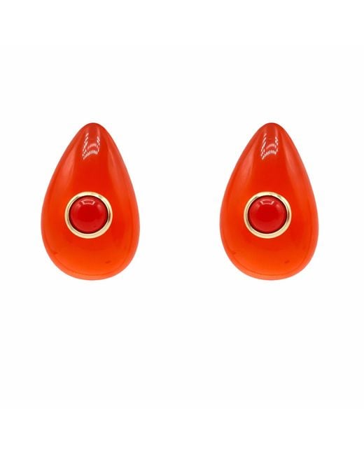 Michael Nash Jewelry Red Rosamund Resin Pierced Earrings