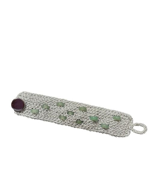 Hilo De Mar Gray Narrow Bracelet With Crystal