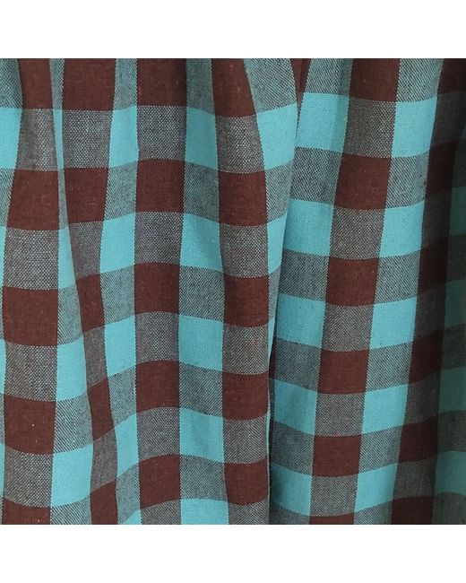 Zenzee Blue Gingham Linen Cargo Skirt