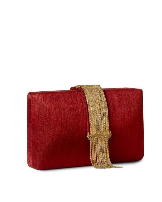 Simitri Red Cherry Fringe Clutch