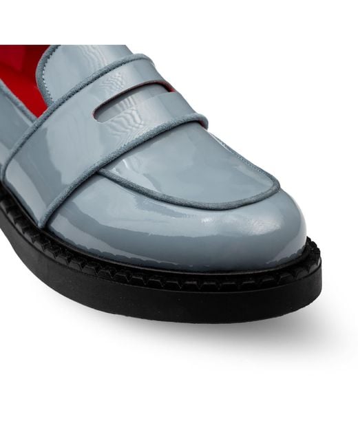 Rosamund Muir London Blue Stratford Patent Loafers
