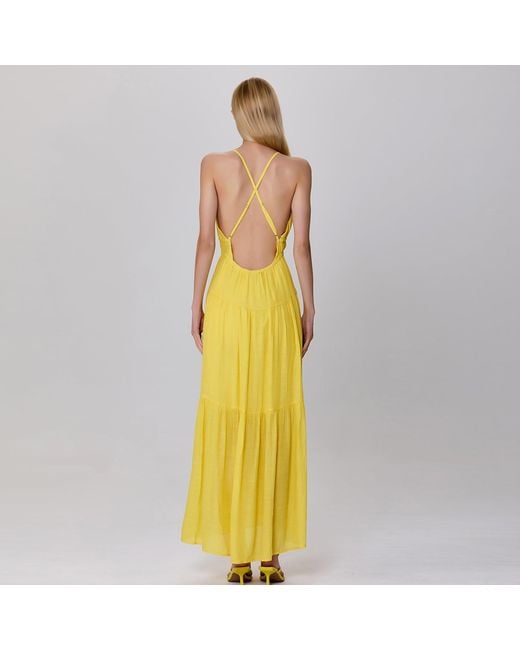 Smart and Joy Yellow Strappy Maxi Summer Dress