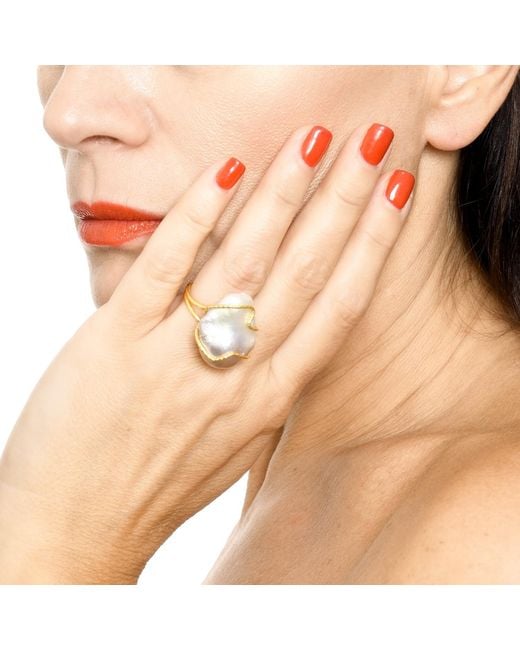 Addicted Metallic Perla Baroque Ring