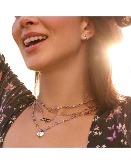 Cloud Haven Metallic Dainty Logo Pendant Necklace