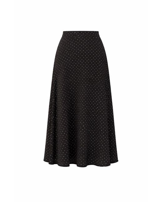 Exquise Black Stone Knit Midi Bobby Skirt –