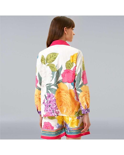 LOVEIST STORE Pink Cladia Peony Garden Long Sleeve Shirt