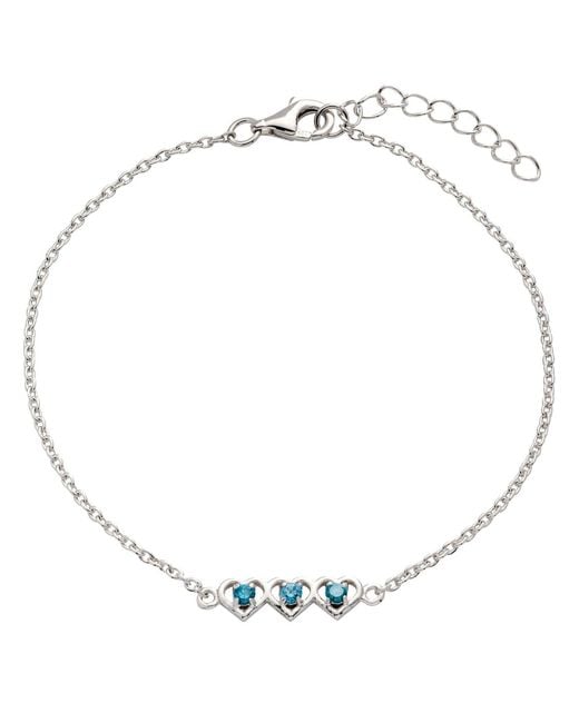 Belinda Jewelz Metallic Swiss Triple Heart Bracelet