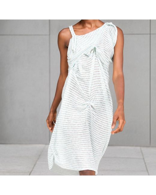 Miro Misljen White Seafoam Sculpture Midi Dress