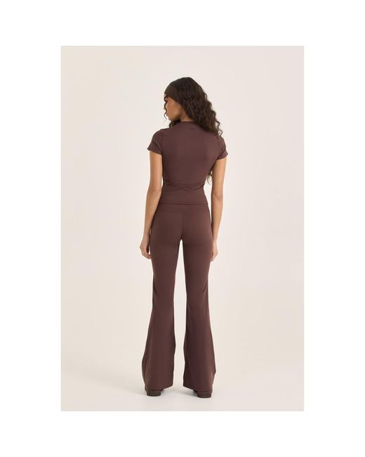 Loom Archives Brown Day Flow High Waisted Flared Legging