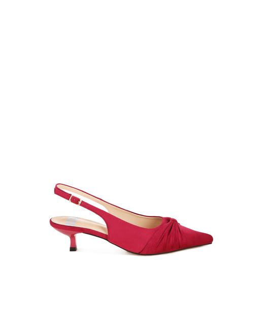 Rag & Co Pink Salvia Ruched Pointed Toe Slingback Heels