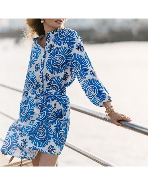 Casa Atelier by Ferdinando Fusco Blue Bali Frou Frou Shirt