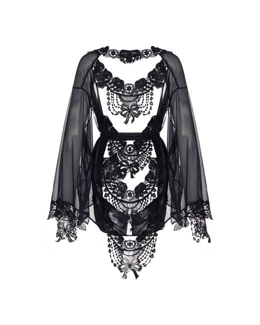 Belle -et-BonBon Black Limited Edition Sparkling Showgirl Crystal Bisoux Kimono
