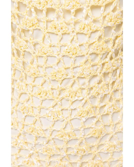 Andreeva Yellow Butter Chrysanthemum Midi Handmade Crochet Dress