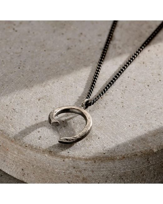 Posh Totty Designs Black Oxidised Open Flow Pendant Necklace for men