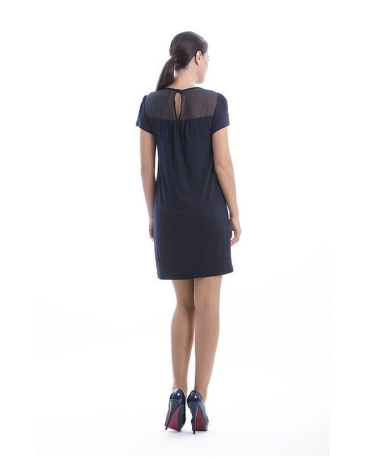 Conquista Blue Sheer Detail Dress