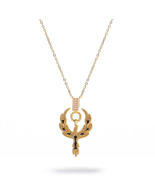 Ebru Jewelry Metallic Golden Phoenix Rising Guardian Necklace