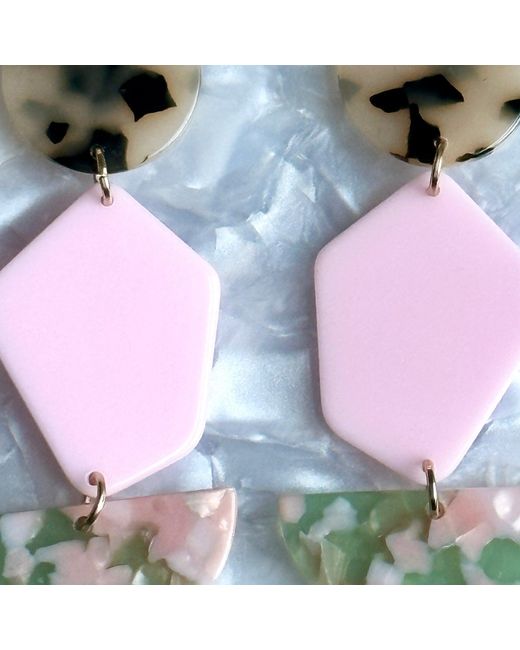 CLOSET REHAB Green Neutrals Pendulum Drop Earrings