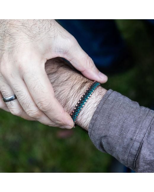 Harbour Uk Blue Solid Copper & Aqua- Rope Bracelet for men