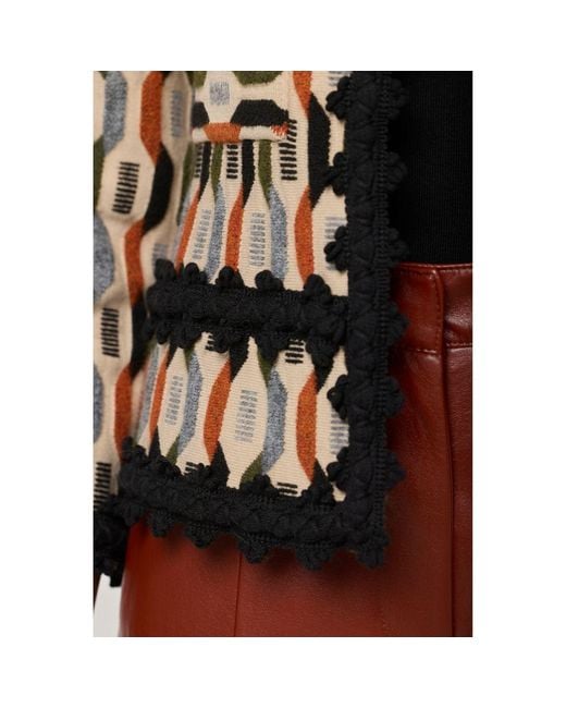 The Extreme Collection Black Multicolour Patterned Knit Jacket Scott