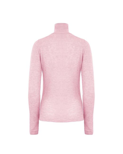 Theo the Label Pink Nomia Sheer Knit Turtleneck