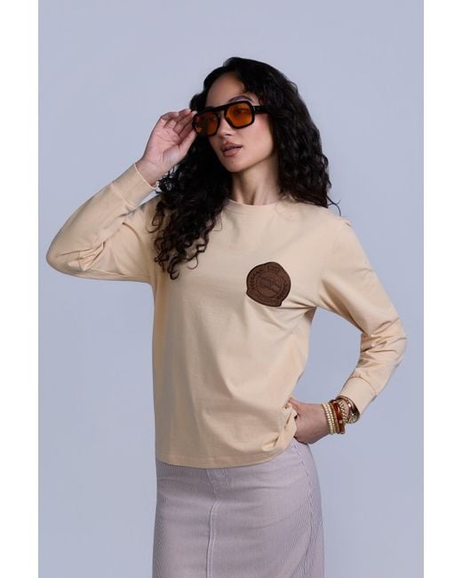 Rave on Trend Natural Neutrals Heritage Patch Long Sleeve