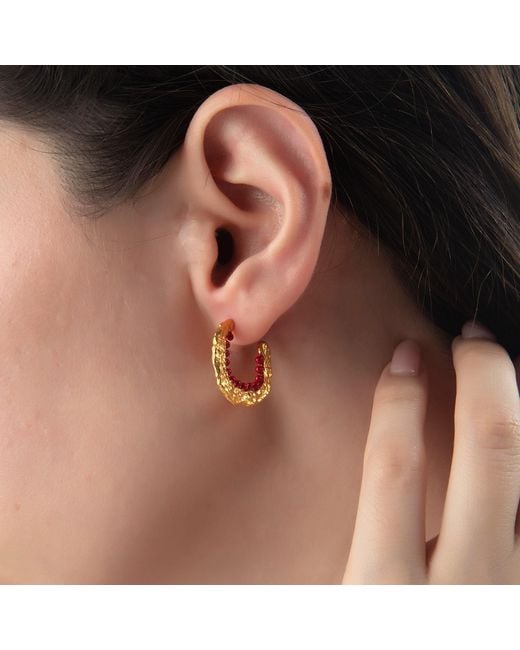 Milou Jewelry White Alice Hoop Earrings