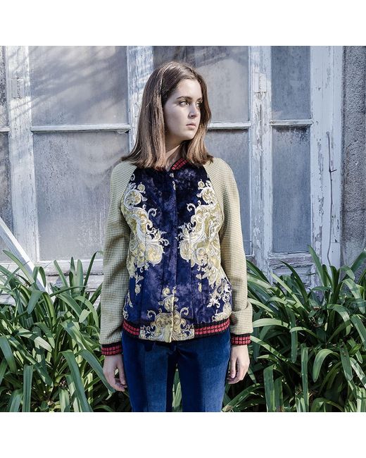 Absurde Blue Clarisa Bomber Jacket