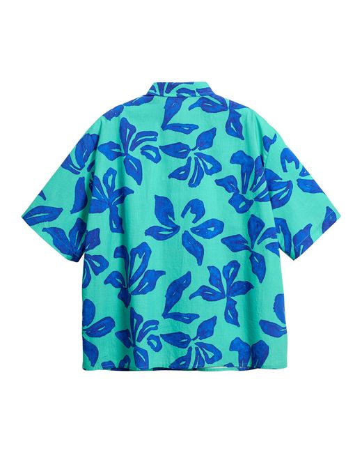 Lost Pattern Blue Tropical Bliss Oversized Shirt