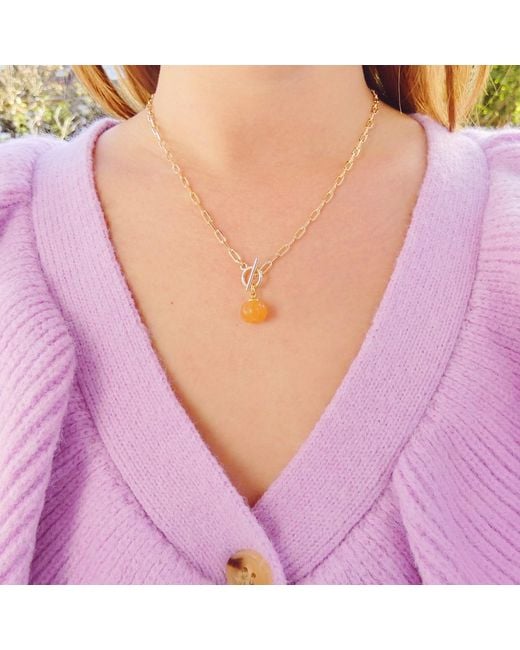 VALERIE CHIC Metallic Pumpkin Aventurine Necklace 18K