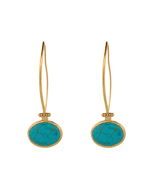 Ebru Jewelry Blue Gemstone & Dangle Earring