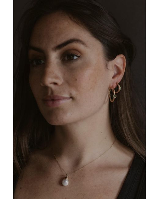 Claire Hill Designs Metallic Chalcedony Lichen Branch Large Hoops