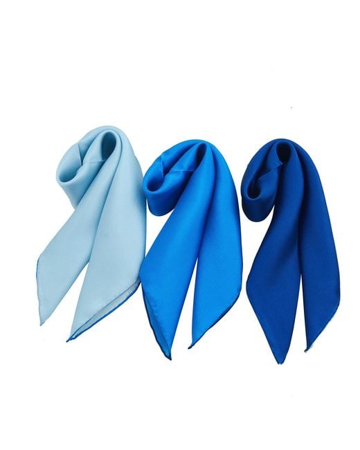 Soft Strokes Silk Blue Pure Silk Scarf Glacier Solid Colour Collection Sky Large