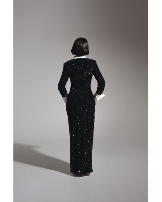 Ofuure Black Kali Keyhole Sequin Maxi Dress