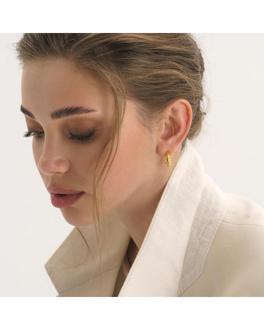 Elk & Bloom Metallic Chunky Rope Huggie Hoop Earrings