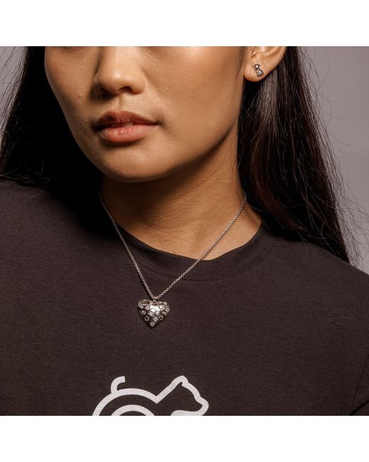 Cloud Haven Metallic Paw Prints On My Heart Necklace