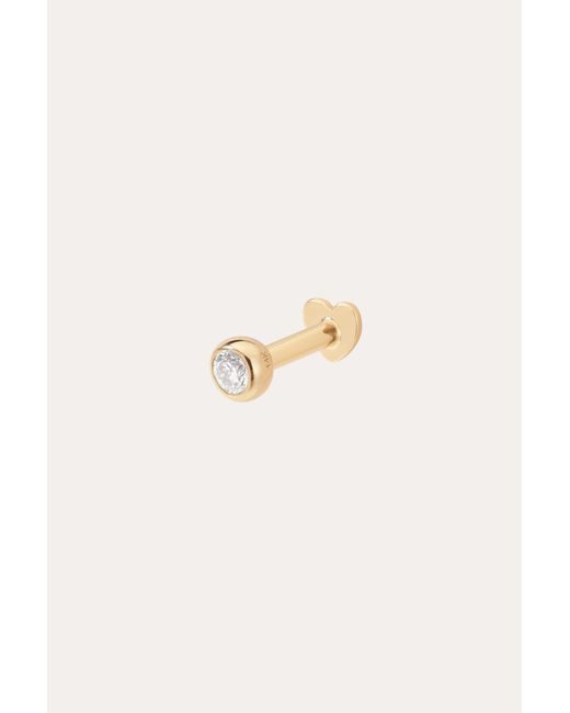 Vanhi Metallic 14K Solid Bezel Set Lab-Grown Diamond Flat Back Stud