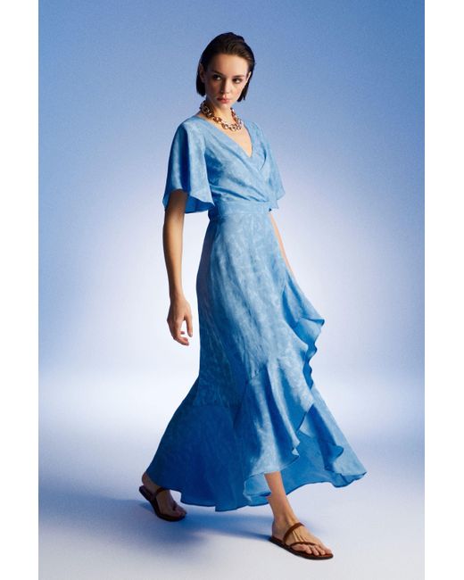 asymmetrical flounce dress Lysa Asymmetrical Flounce Lace Dress