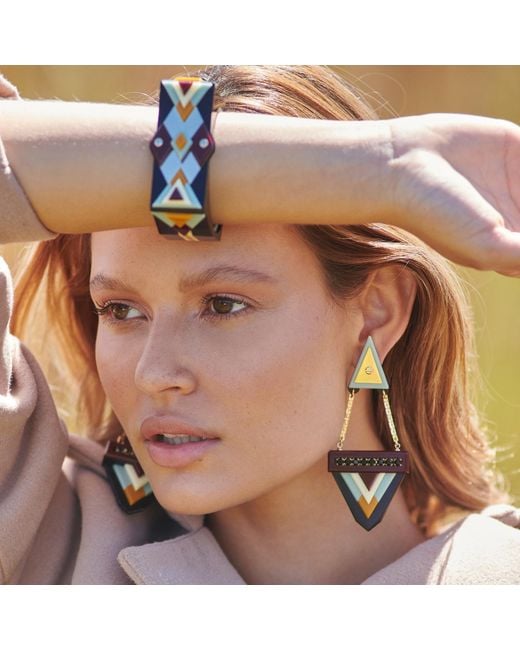 Gissa Bicalho Multicolor Handmade Acrylic Earring Kuntur