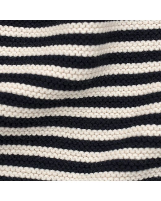Paul James Knitwear Black Cotton Fender Garter Knit Striped Mini Neckerchief