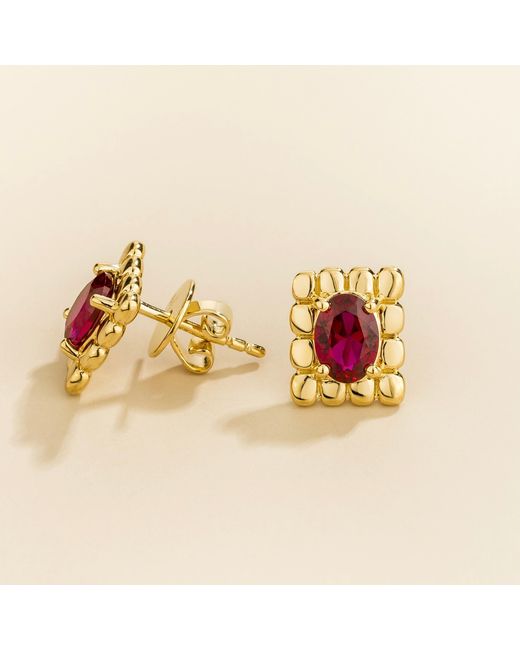 Juvetti Pink Fondi Ruby Earrings Set