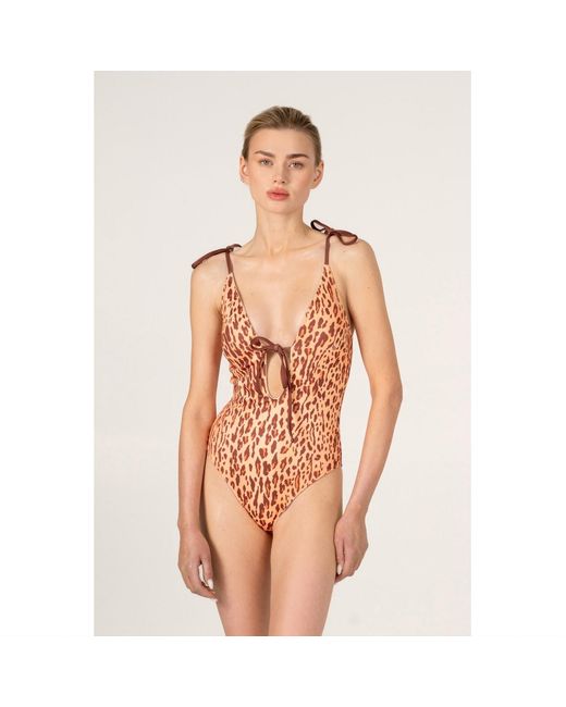 Jessie Zhao New York White Ivory Safari Reversible One Piece Swimsuit