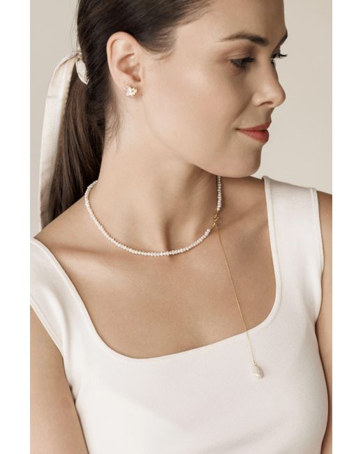 Lisa&Co. Metallic Necklace Organic Pearls S