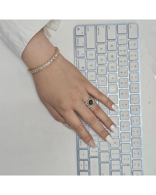 Farra Metallic Flexible Zircon Stone Tennis Bracelet
