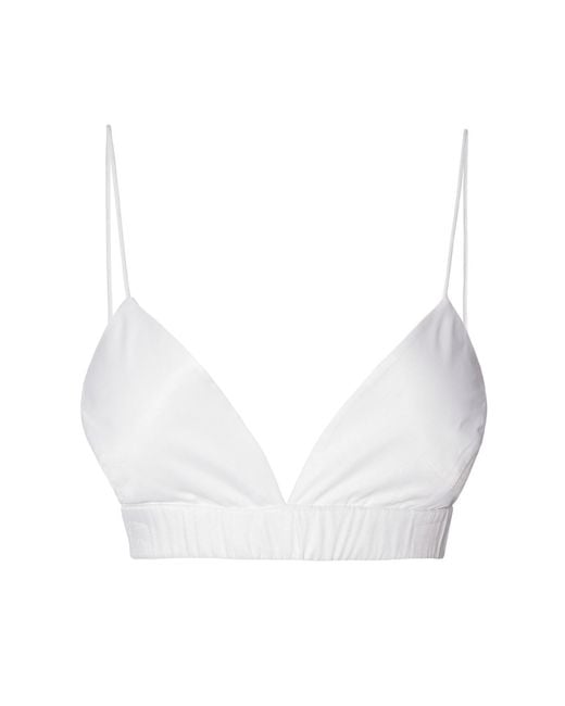 AGGI by HALEWSKI White Asha Bright Satin Bralette Top