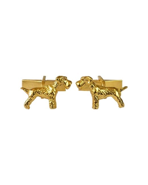 Simon Kemp Jewellers Metallic Schnauzer Cufflinks Eighteen Carat On Sterling for men