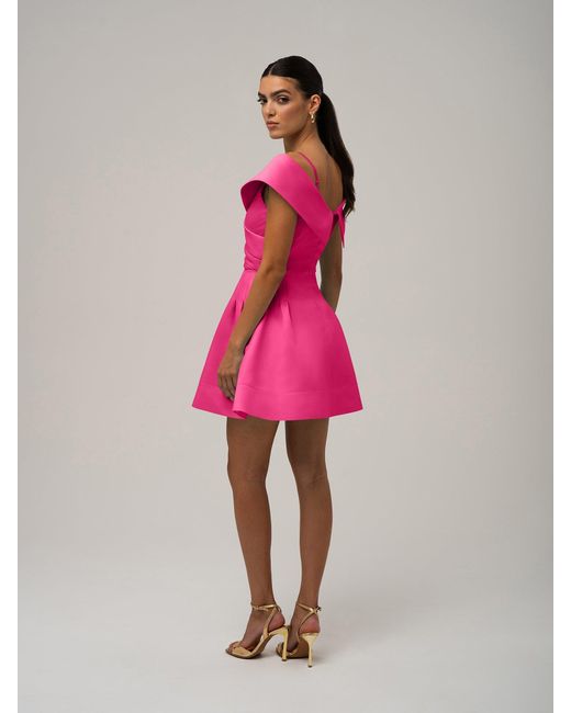 Tia Dorraine Pink Easy To Love Flared Satin Mini Dress Hot