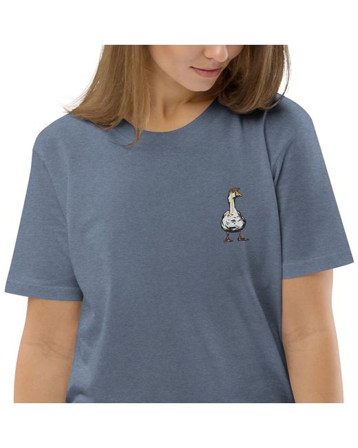 Anchor and Crew Blue Heather Dapper Duck Actual Life Organic Cotton Embroidered T-Shirt