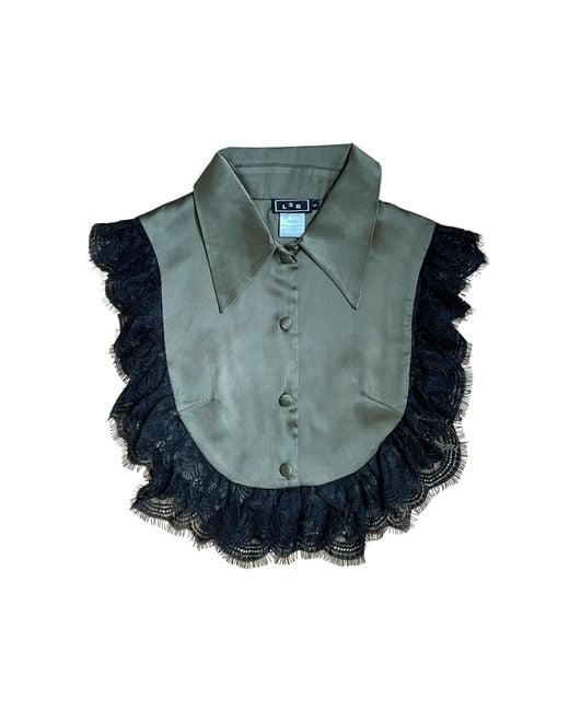 L2R THE LABEL Green Satin Amal Top