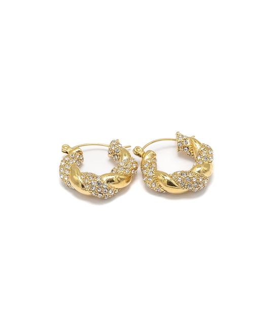 Superdivajewellery Metallic Crystal Diamante Hoop Earrings