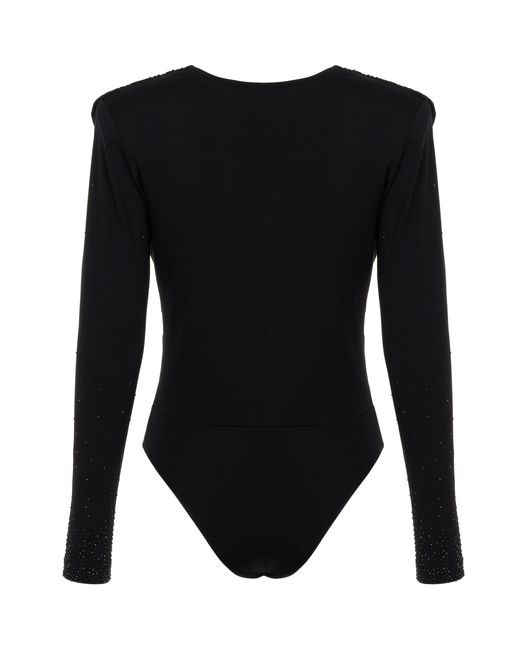 Nocturne Black Double-breasted Shiny Bodysuit